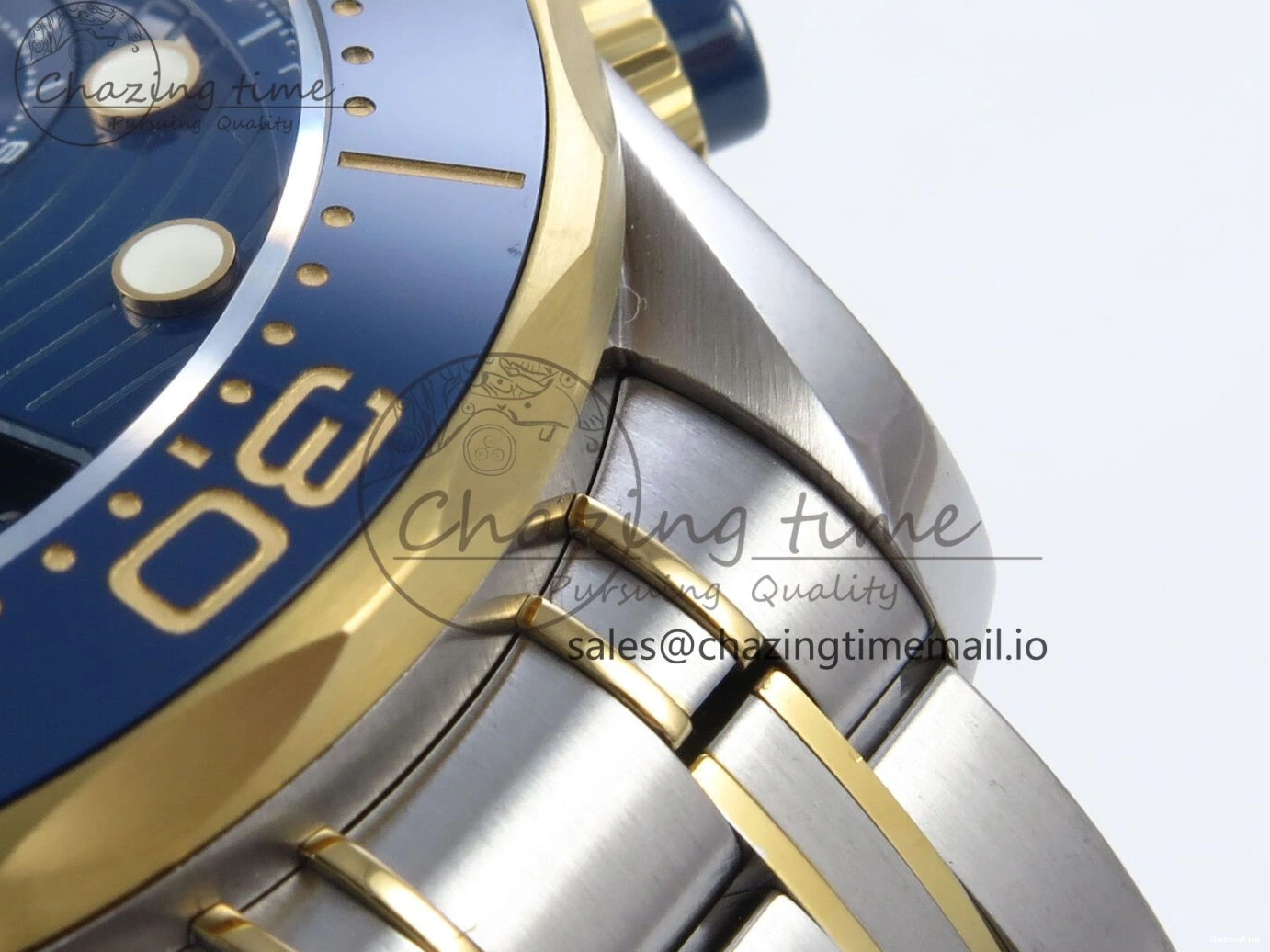 0306 Seamaster 300m Chrono SS YG OMF 1:1 Best Edition Blue Dial on SS YG Bracelet A Seasonal 7691